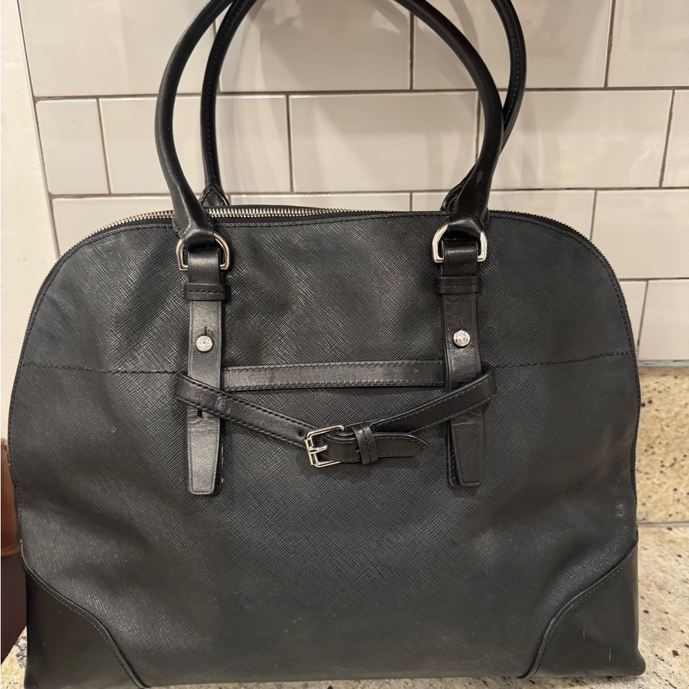 Tumi Briefcase Laptop 73123D2 Dome Villa Saffiano Black Leather Tote Bag